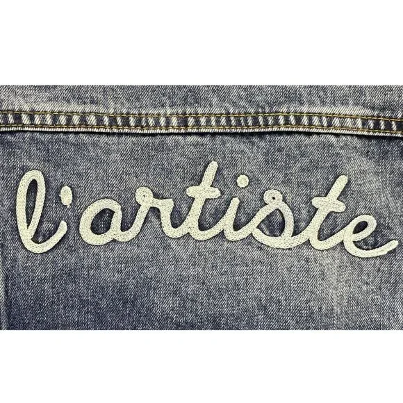 FP x Sandrine Rose L’Artiste Distressed Denim Jean Jacket, Medium - Picture 7 of 11